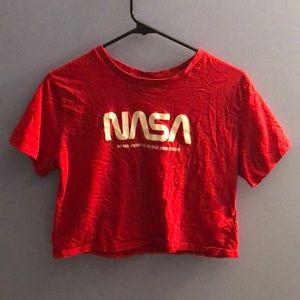 NASA short sleeve crop top